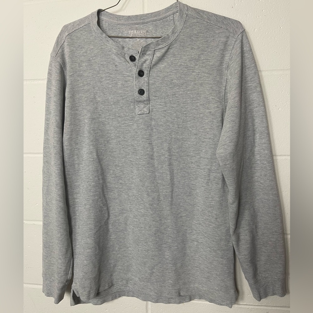 Duluth Trading Co. Gray Henley Long Sleeve Shirt Men’s Large